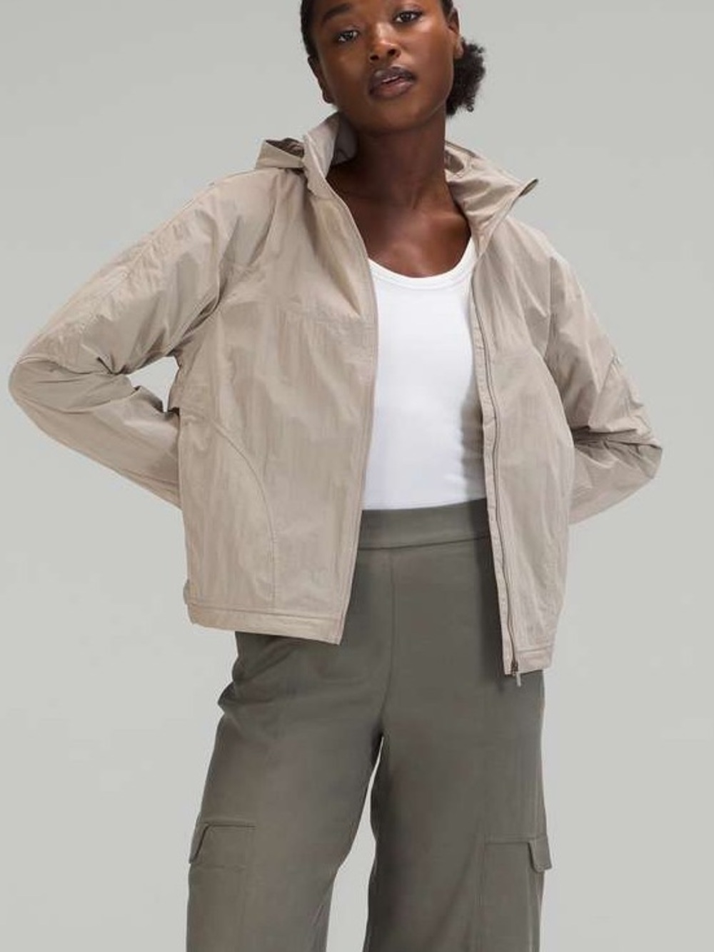 Lululemon Lightweight Hooded Jacket Riverstone SZ 2